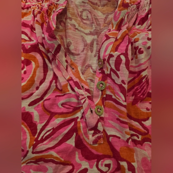 Lilly Pulitzer Womens Essie Tank Top Pink Pout Mango Salsa Size XXS - Picture 6 of 12